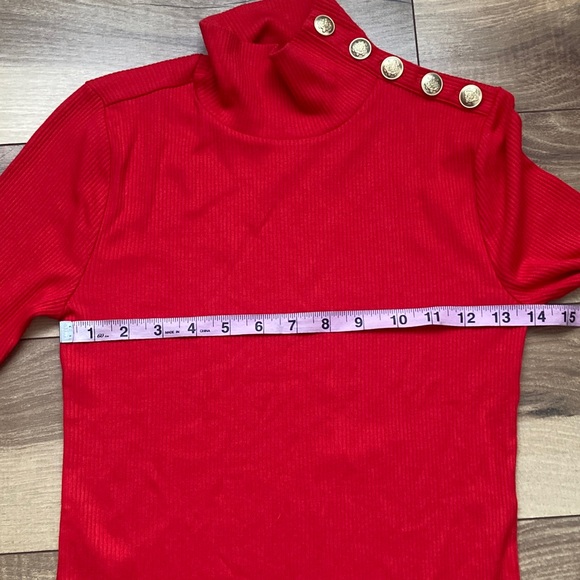 J Crew Vintage Ribbed Turleneck Gold Buttons - Picture 6 of 11